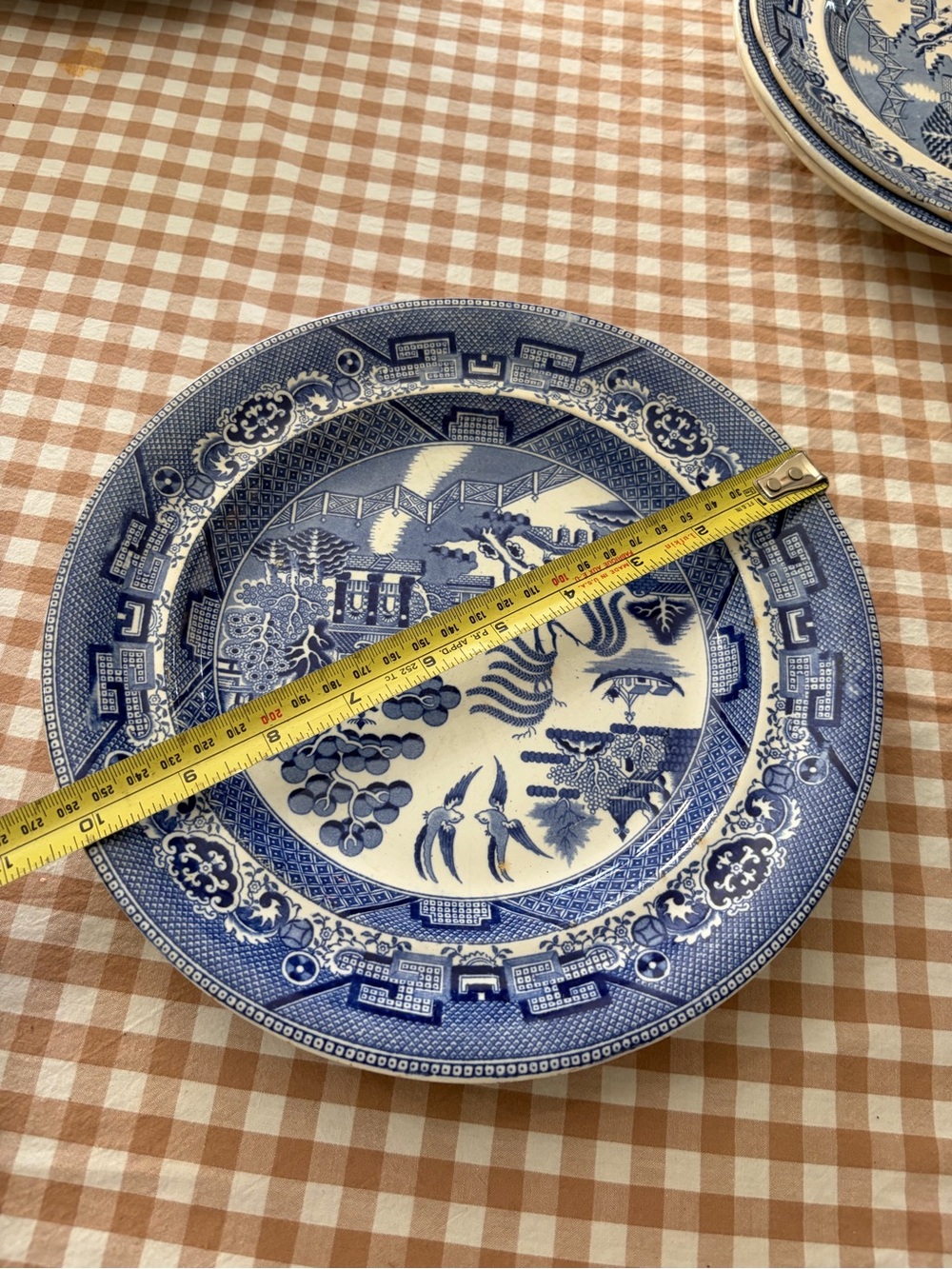 Vintage Blue and White Transferware Dinner Plate - Picture 2 of 3